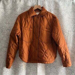 Quilted Puffer Jacket in Burnt Orange